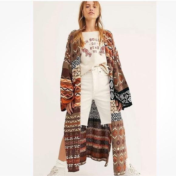 Free People Landmark Maxi  Cardigan Sz. M - Picture 1 of 12